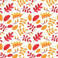 naadloos patroon met rood en oranje herfst bladeren. uniek ontwerp voor geschenk papier, vullen tekeningen, achtergrond web Pagina's, herfst groet kaarten vector