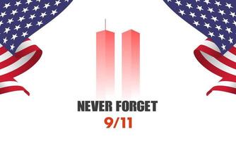 9-11 Verenigde Staten van Amerika nooit vergeten september 11, 2001. groet kaart, banier, poster. vector illustratie.