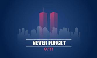9 . 11 Verenigde Staten van Amerika nooit vergeten september 11, 2001. groet kaart, banier, poster. vector illustratie.