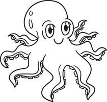 octopus geïsoleerde kleurplaat voor kinderen vector