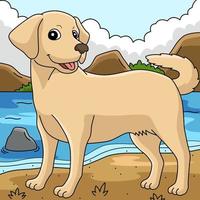 labrador retriever hond gekleurde illustratie vector