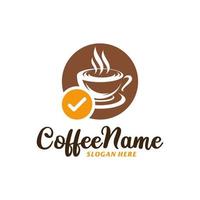 controleren koffie logo ontwerp sjabloon. koffie controleren logo concept vector. creatief icoon symbool vector