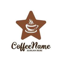 ster koffie logo ontwerp sjabloon. koffie ster logo concept vector. creatief icoon symbool vector