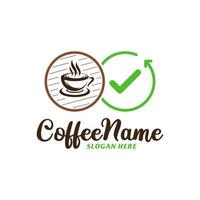 controleren koffie logo ontwerp sjabloon. koffie controleren logo concept vector. creatief icoon symbool vector