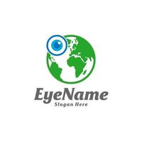 wereld oog logo ontwerp sjabloon. oog wereld logo concept vector. creatief icoon symbool vector