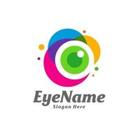 kleur oog logo ontwerp sjabloon. oog kleur logo concept vector. creatief icoon symbool vector