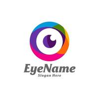 kleur oog logo ontwerp sjabloon. oog kleur logo concept vector. creatief icoon symbool vector