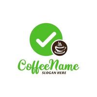 controleren koffie logo ontwerp sjabloon. koffie controleren logo concept vector. creatief icoon symbool vector