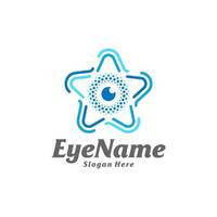 ster oog logo ontwerp sjabloon. oog ster logo concept vector. creatief icoon symbool vector