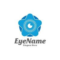 ster oog logo ontwerp sjabloon. oog ster logo concept vector. creatief icoon symbool vector