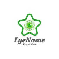 ster oog logo ontwerp sjabloon. oog ster logo concept vector. creatief icoon symbool vector