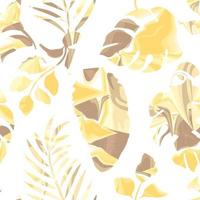 abstract natuur naadloos patroon planten en gebladerte Aan wit achtergrond. decoratief botanisch exotisch illustratie behang. kleurrijk hand- getrokken illustratie. wijnoogst exotisch afdrukken. zomer ontwerp vector