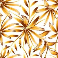 abstract bamboe blad naadloos patroon met planten en bladeren Aan wit achtergrond. tropisch vector achtergrond illustratie voor kleding stof het drukken en behang. geel bamboe bladeren. natuur behang