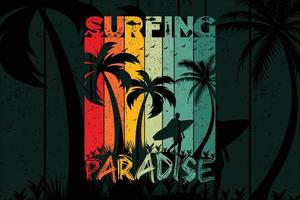 surfing paradijs vector t overhemd ontwerp