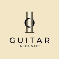 akoestisch gitaar logo vector sjabloon ontwerp