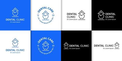 reeks van tandheelkundig kliniek logo vector