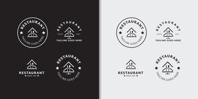 minimaal insigne restaurant logo reeks ontwerp sjabloon vector