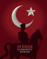 ekim cumhuriyet bayrami poster vector