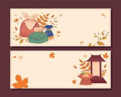 banners van Koreaans chuseok vector