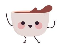 kawaii kop van koffie vector