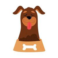 schattig hond bord voedsel vector