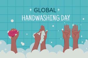 globaal handen wassen dag, poster vector