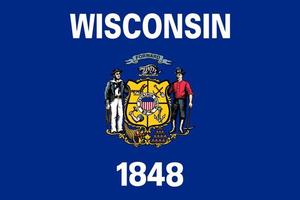 Wisconsin staat vlag. vector illustratie.