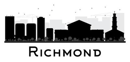 Richmond stad horizon zwart en wit silhouet. vector