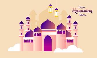 moskee Ramadan gelukkig Ramadan kareem vector illustratie