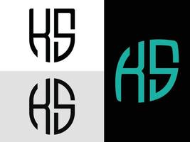 creatief eerste brieven ks logo ontwerpen bundel. vector
