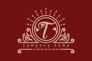 geliefde monogram brief t logo ontwerpen. vector