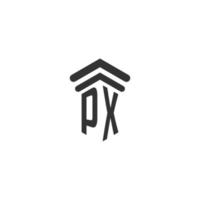 px eerste voor wet firma logo ontwerp vector