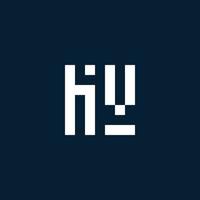 hv eerste monogram logo met meetkundig stijl vector