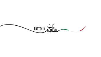 minimalistische typografie vector illustratie van gemaakt in Italië in Italië taal.