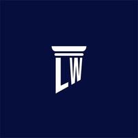 lw eerste monogram logo ontwerp voor wet firma vector