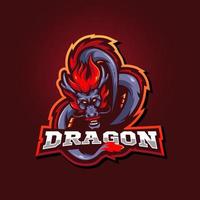 draak mascotte logo vector