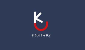 alfabet letters initialen monogram logo ku, uk, k en u vector