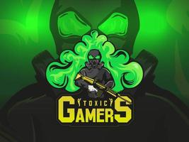 giftig gamer esport mascotte logo ontwerp vector