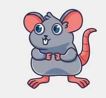 schattig tekenfilm muis gelukkig. geïsoleerd tekenfilm dier illustratie vector