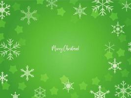 abstract wazig groen Kerstmis achtergrond met sneeuwvlokken en sterren. vector