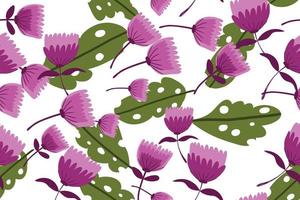 Purper bloemen naadloos patroon in wit backdrop vector