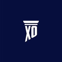xo eerste monogram logo ontwerp voor wet firma vector