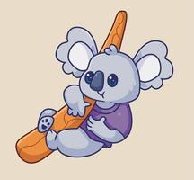 schattig koala hangende Aan boom. geïsoleerd dier illustratie. vlak stijl sticker icoon premie vector