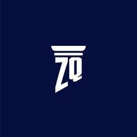 zq eerste monogram logo ontwerp voor wet firma vector