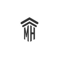 mh eerste voor wet firma logo ontwerp vector