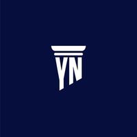 yn eerste monogram logo ontwerp voor wet firma vector