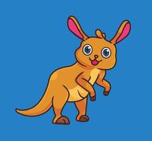schattig tekenfilm kangoeroe glimlach. geïsoleerd tekenfilm dier illustratie vector