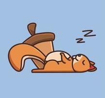 schattig eekhoorn slapen dutje. dier vlak tekenfilm stijl illustratie icoon premie vector logo mascotte geschikt voor web ontwerp banier karakter