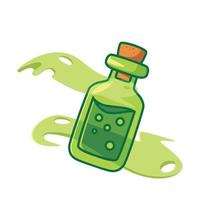 schattig fles toverdrank gevaarlijk. tekenfilm dier halloween evenement concept geïsoleerd illustratie. vlak stijl geschikt voor sticker icoon ontwerp premie logo vector. mascotte karakter vector