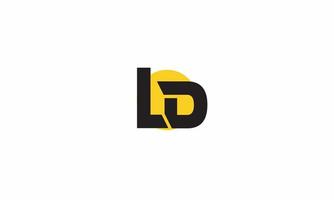 alfabet letters initialen monogram logo ld, dl, l en d vector